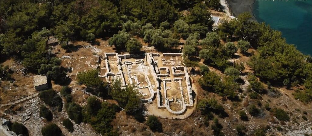 The ruins of the basilica at Aliki on Thassos