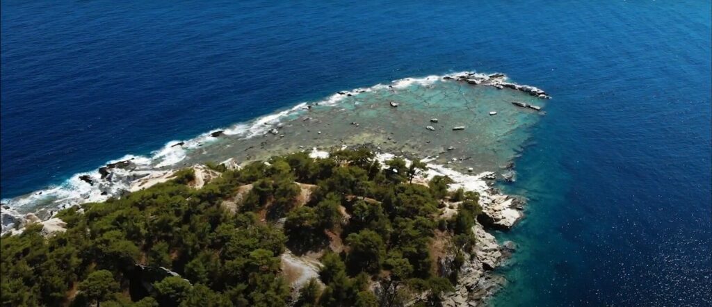 The remains of the marble quarry at Aliki on Thassos