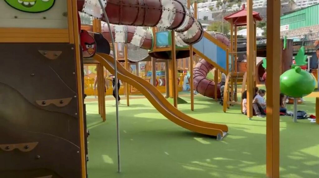Slides and climbing frames at the Angry Birds Activity Park in Puerto Rico