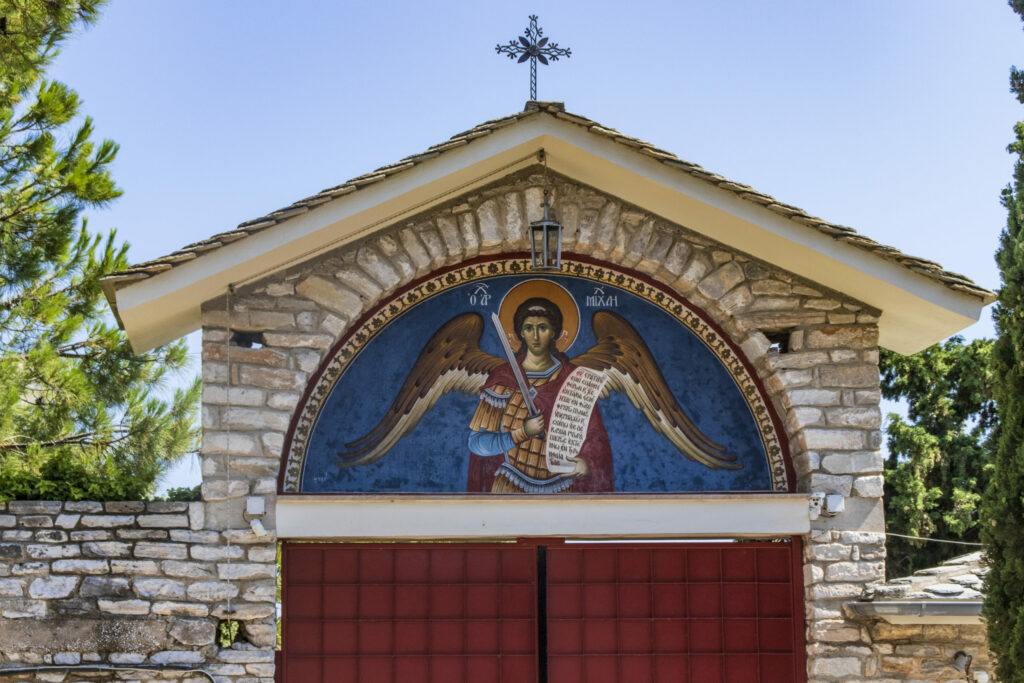 The entrance to the Monastery of the Archangel Michael on Thassos