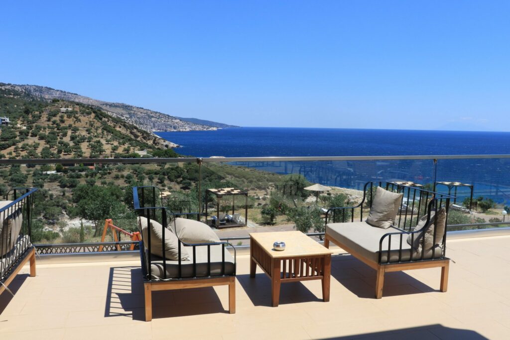 View from a hotel terrace in the Astris area on Thassos