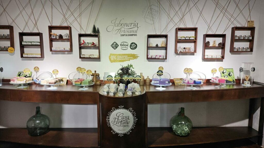 Handmade soaps and shampoos in the Casa del Perfume Canario shop in Teror