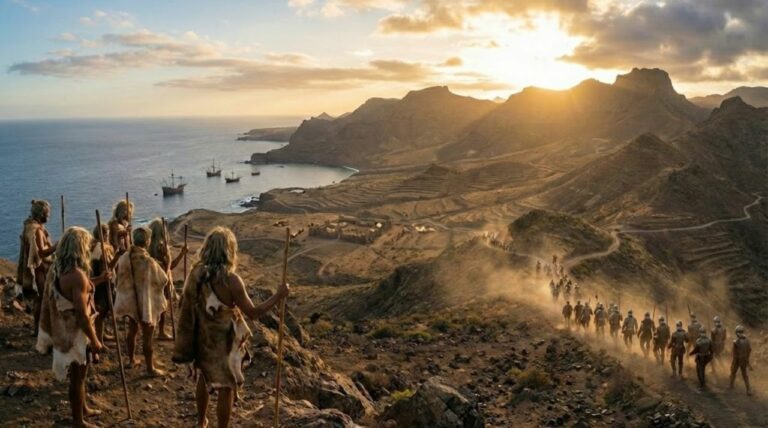 Illustration of the Spanish conquest of Gran Canaria