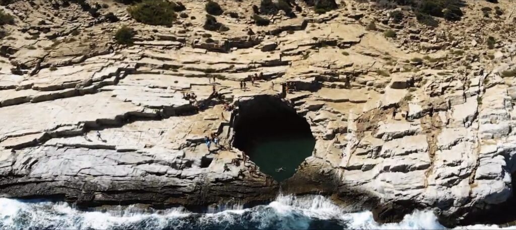 Giola, the Eye of Zeus, a rock pool on Thassos