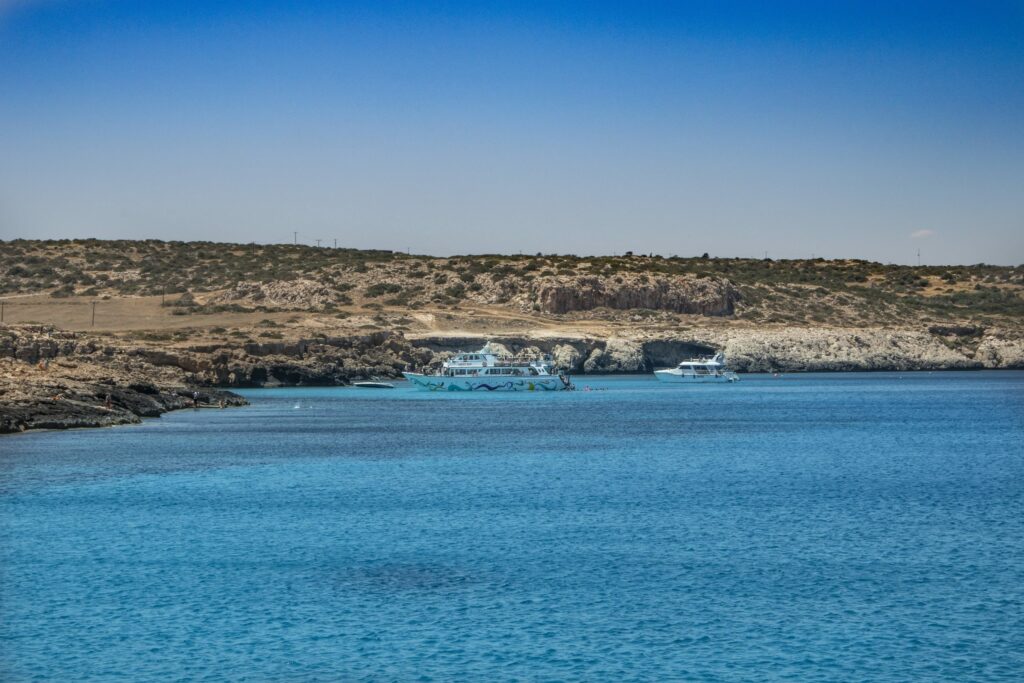 Konnos Bay seen from a boat