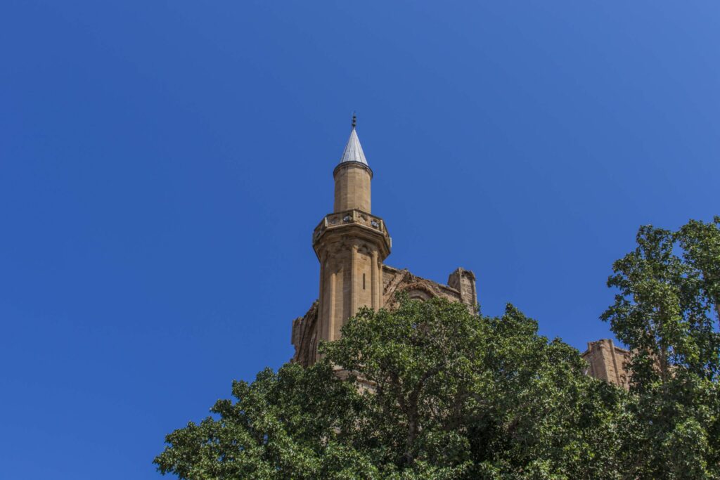 The minaret of the Lala Mustafa Pasha Mosque in Famagusta