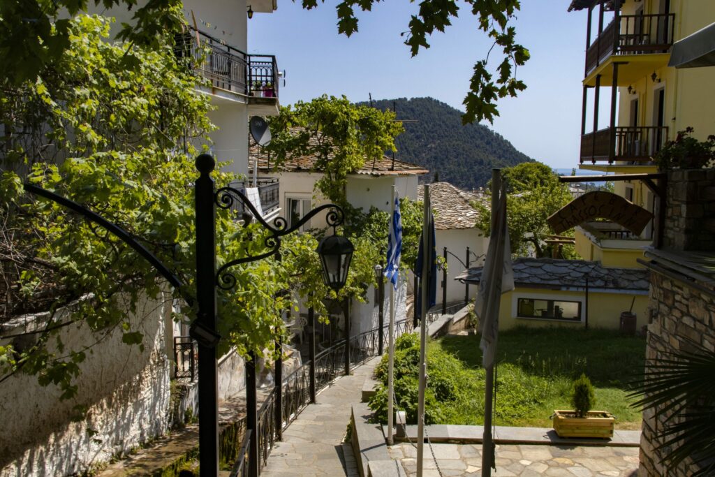A lane leading to the square with the spring of love in Panagia on Thassos