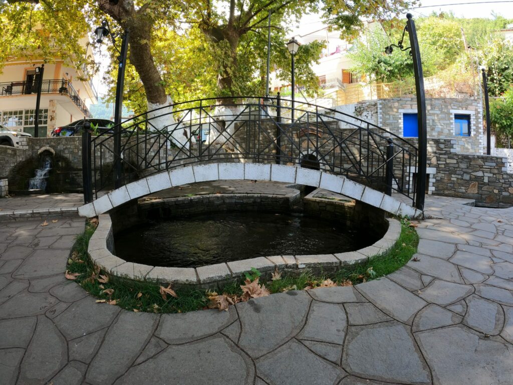 The bridge on the square by the spring of love – the village of Panagia on Thassos