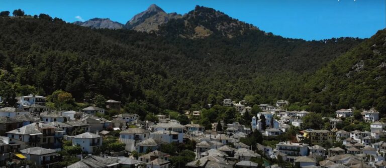 The village of Panagia and the mountains on Thassos