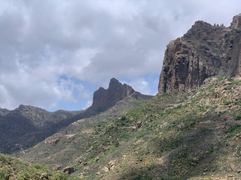 Rock walls in the central mountains of Gran Canaria