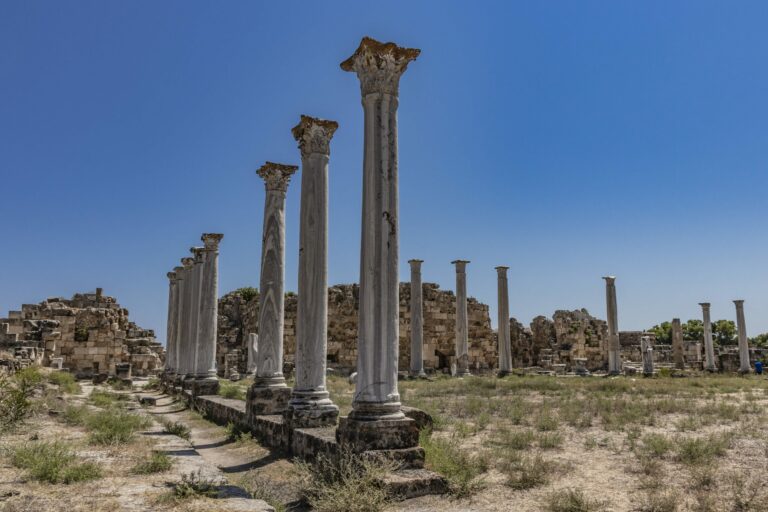 Ancient columns at Salamis, North Cyprus