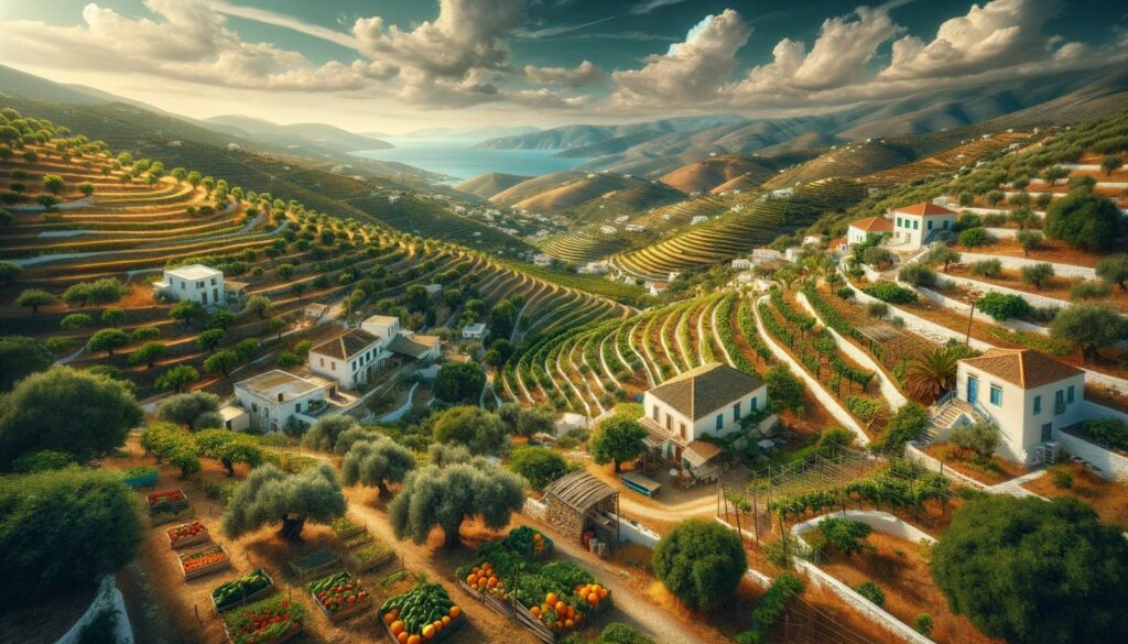 Illustration of agriculture on Thassos