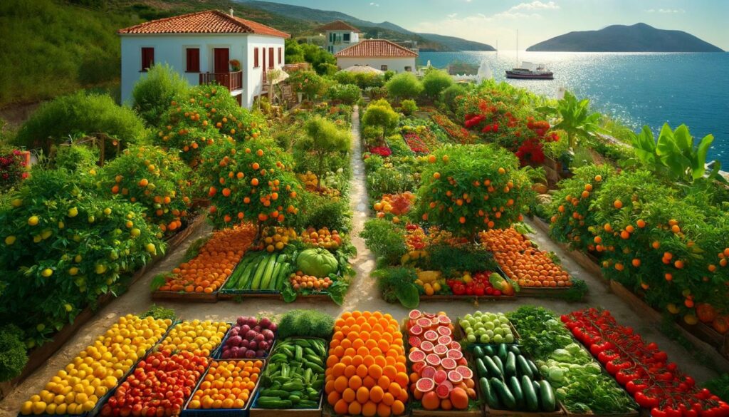 An illustration of fruit growing on Thassos