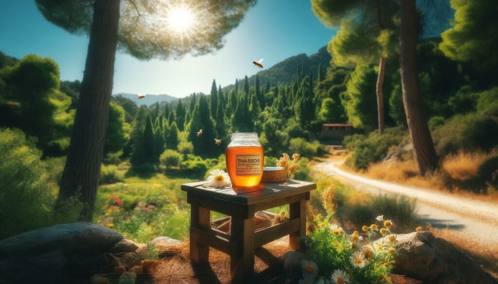 Illustration of honey on Thassos