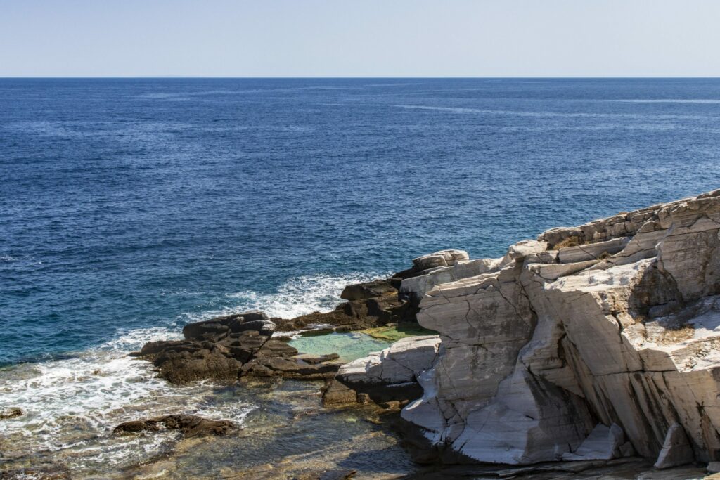The abandoned ancient marble quarry at Aliki on Thassos
