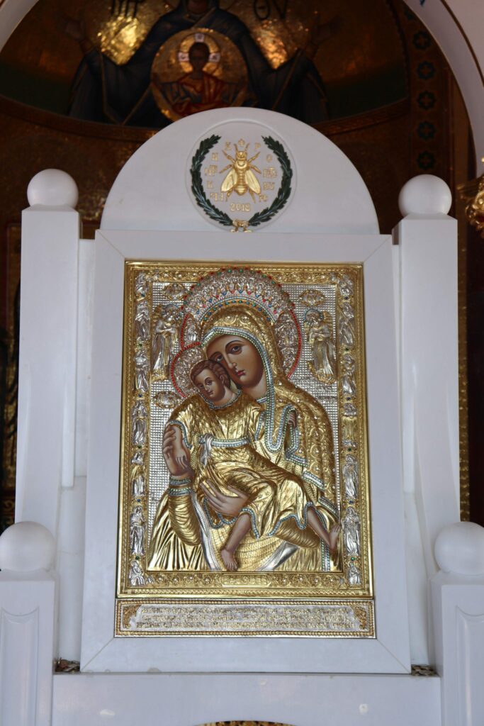 The Virgin Mary in the church at Throni near Kykkos Monastery, Troodos, South Cyprus